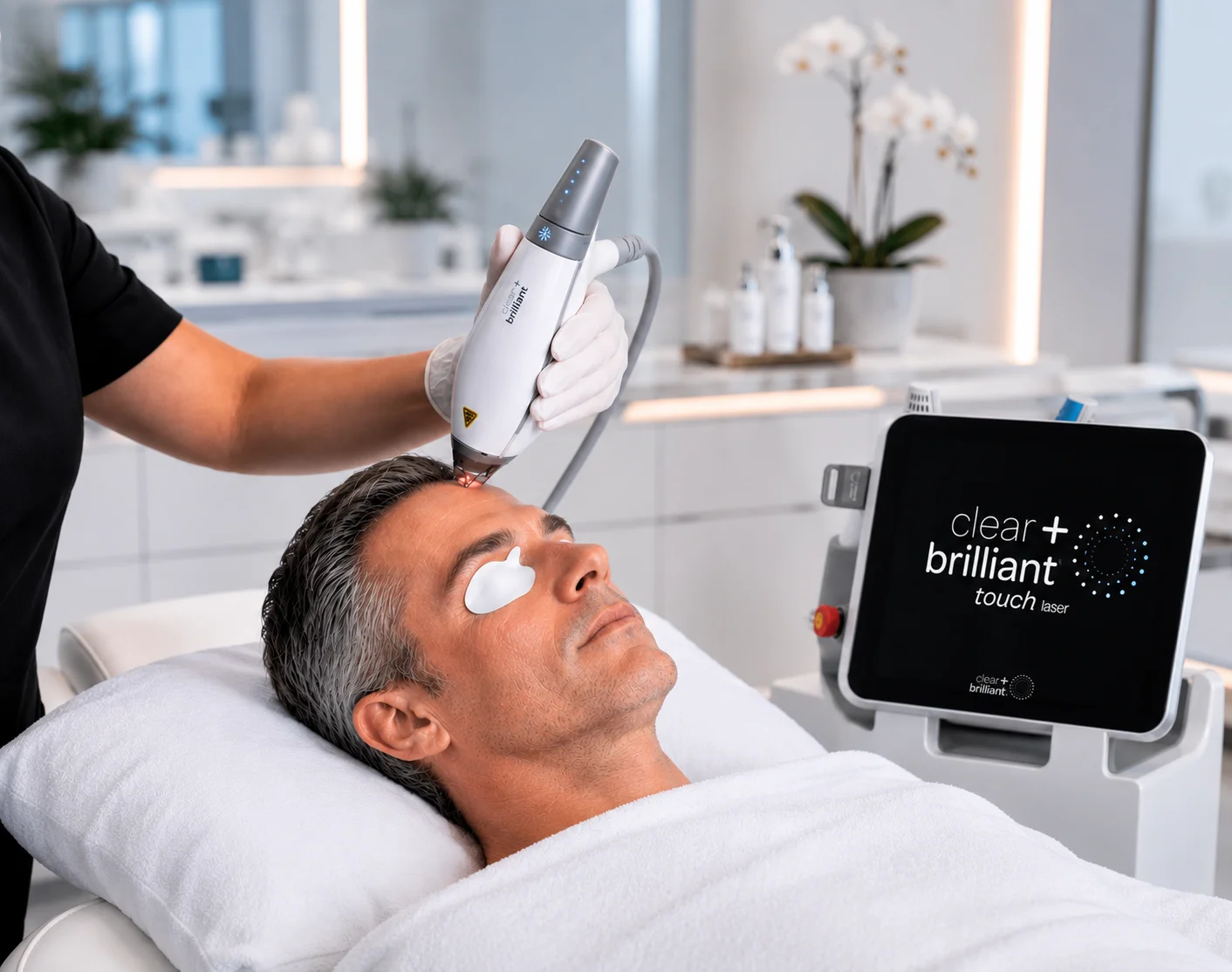 Clear + Brilliant treatment in a bright clinical room